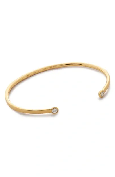 Monica Vinader Essential Diamond Cuff Bracelet In 18ct Gold Vermeil On Sterling