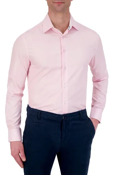 Report Collection Slim Fit Geometric Print Performance Dress Shirt In 24 Pink