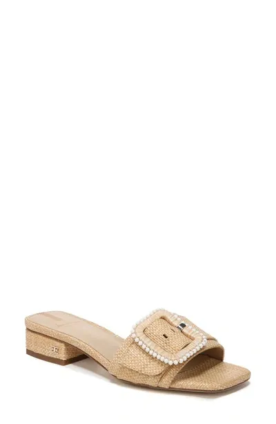 Sam Edelman Women's Deacon Square Toe Buckle Block Heel Slide Sandals In Beechwood