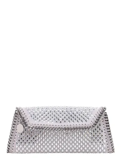 Stella Mccartney Falabella Crystal Clutch In Silver