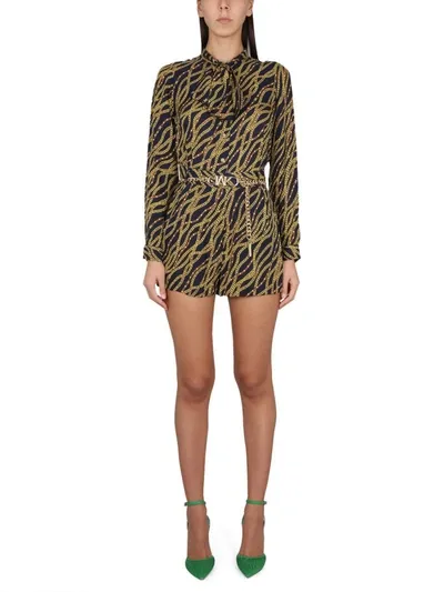 Michael Michael Kors Chain Print Jumpsuit In Multi