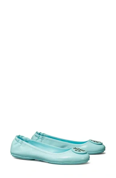 Tory Burch Minnie Travel Ballet Flat In Island Blue