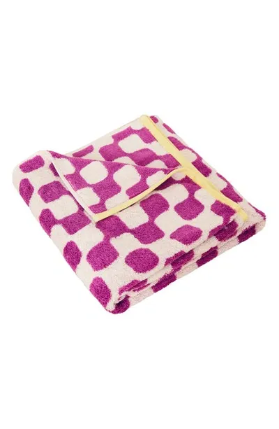 Dusen Dusen White & Purple Net Bath Towel In Multi