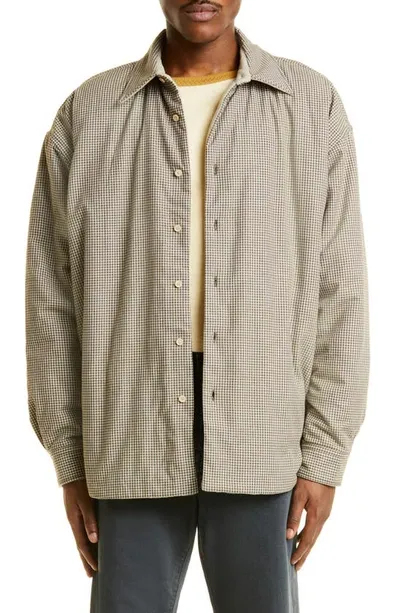 Acne Studios Reversible Check-print Shirt Jacket In Brown Green