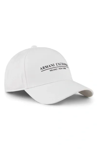 Armani Exchange Logo Baseball Cap In White