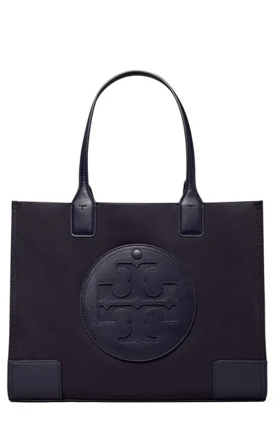 Tory Burch Ella Mini Recycled Nylon Tote Bag In Tory Navy