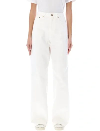 Golden Goose Distressed Denim Jeans In White