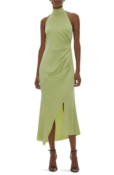 Helmut Lang Silk Blend Halter Dress In Lucid Green