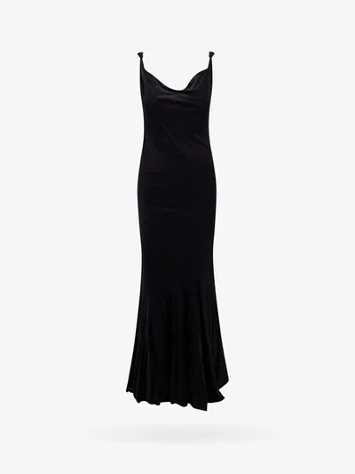 Blumarine U-neck Knot-detail Dress In Nero