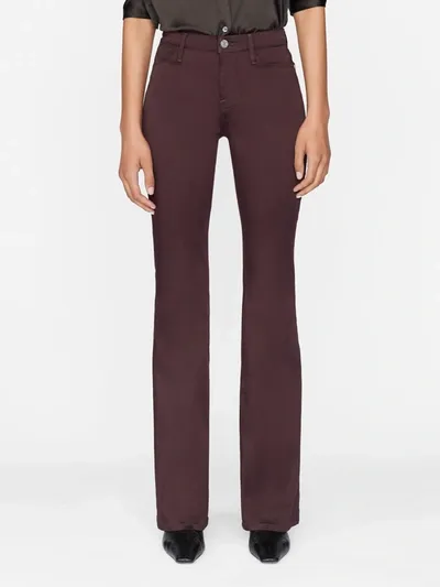 Frame Le High Flare Jeans In Burgundy