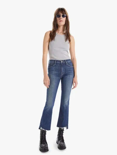 Mother The Insider Crop Step Fray Jeans In Multi