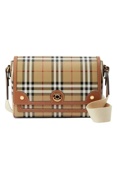 Burberry Medium Note Coated Canvas Crossbody Bag In Briar Brown