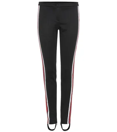 Gucci Contrast-stripe Stirrup-hem Leggings In Black