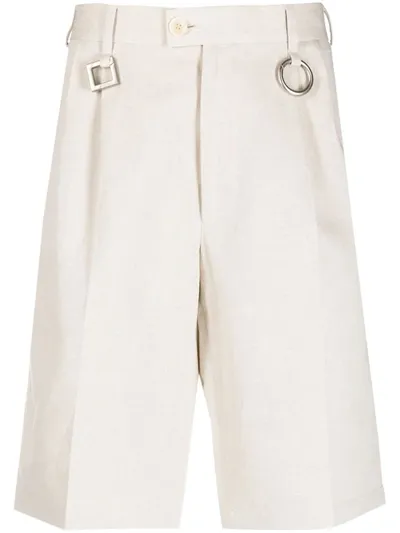 Jacquemus Le Rond Carre Cotton Shorts In Light Beige