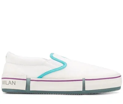 Marcelo Burlon County Of Milan Cross Vulcanized Slip On Sneakers In White