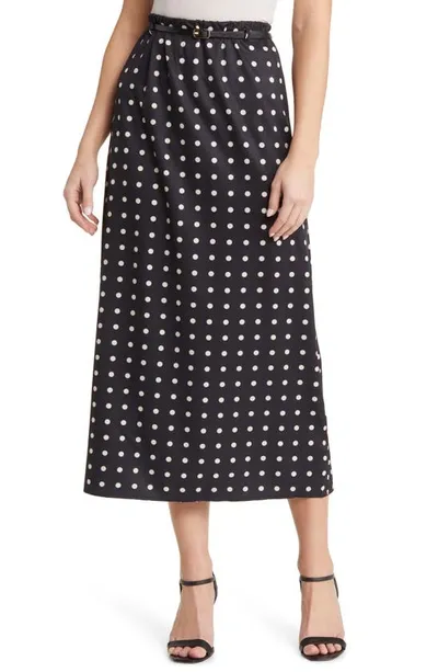 Nikki Lund Sherri Print Belted Maxi Skirt In Black