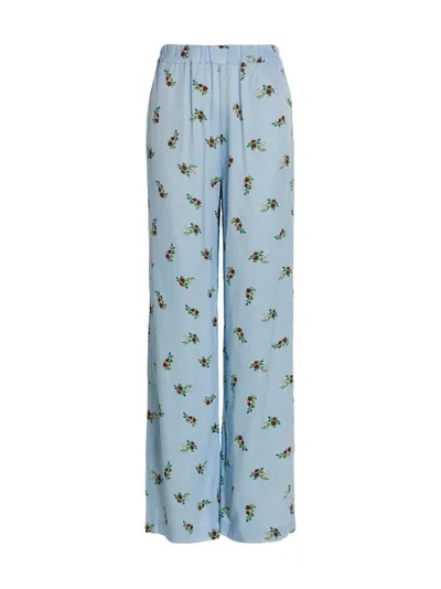 Sleeper Blossom Pants In Blue,multi