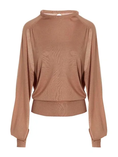 Ramael Cut Out Insert Top Sweater In Color Carne Y Neutral