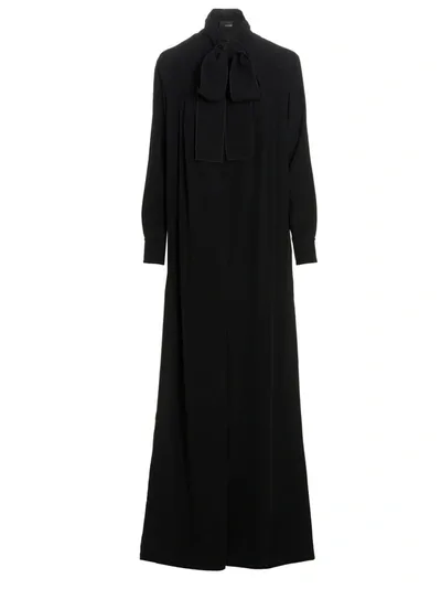 Capasa Long Bow Dress In Black