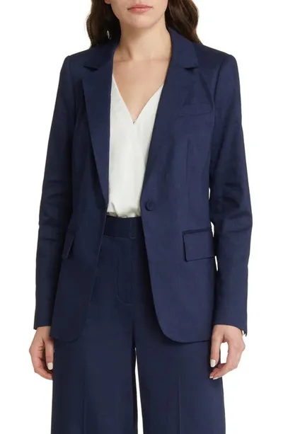 Kobi Halperin Cherrie Linen Blend Blazer In Navy