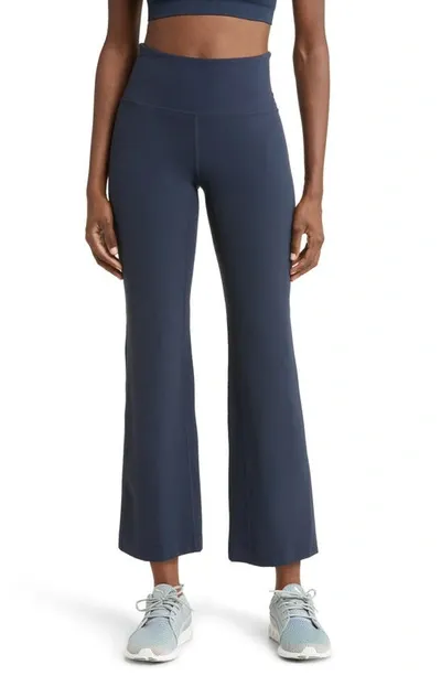 Zella Studio Luxe High Waist Flare Ankle Pants In Navy Sapphire