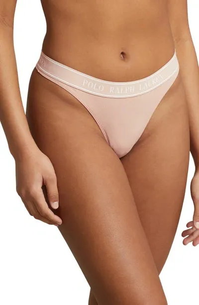 Polo Ralph Lauren Mid Rise Thong In Beige