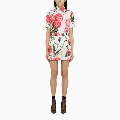 Dolce & Gabbana Floral Print Button-front Romper In Multicolore