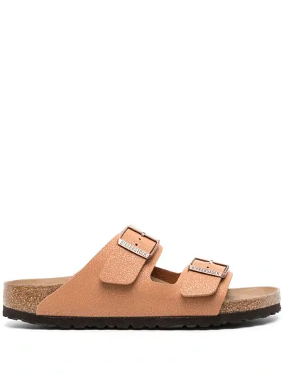 Birkenstock Arizona Bucked Sandals In Brown