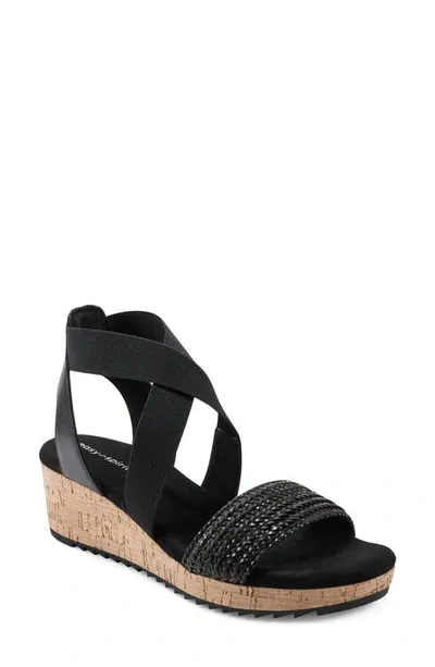 Easy Spirit Lorena Wedge Sandal In Black