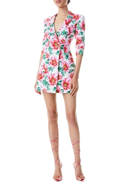 Alice And Olivia Latoya Floral Print Blazer Mini Dress In High Tea Floral