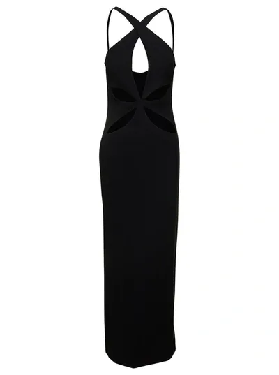 Monot Cutout Halter Dress In Black