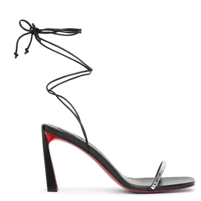 Christian Louboutin Condora Crystal Ankle-wrap Red Sole Sandals In Black