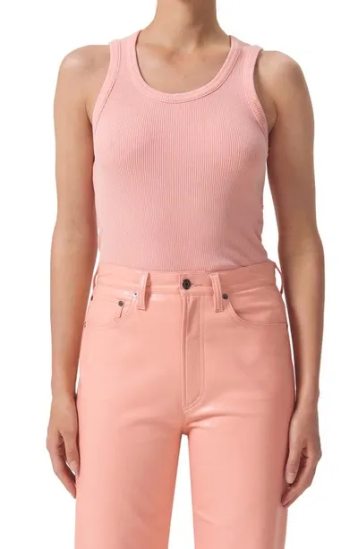 Agolde Poppy Tank Scoop Neck Tank In Grapefruit