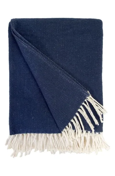 Pom Pom At Home Billie Throw Blanket In Navy