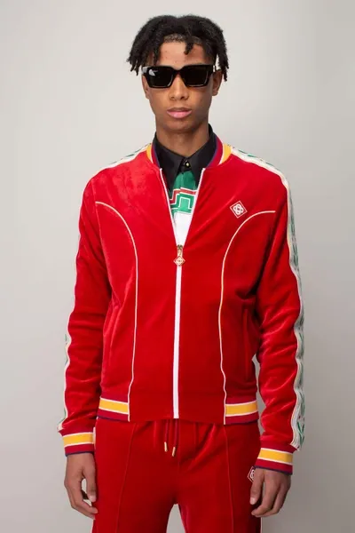 Casablanca Laurel Track Top In Red