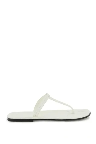 Totême 10mm Hohe Ledersandalen Mit Zehensteg In Off White