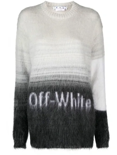 Off-white Logo-print Gradient Jumper In Black