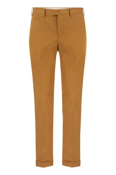 Pt Torino Master-fit Cotton Trousers In Brown