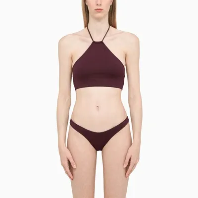 Attico Bordeaux Two-piece Bikini In Burgundy