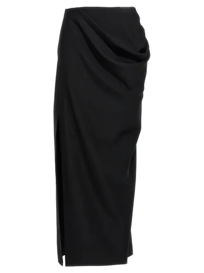 Alexander Mcqueen Slashed Drape Skirts Black