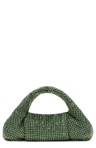 Stuart Weitzman The Moda Mini Shine Crystal Top-handle Bag In Green