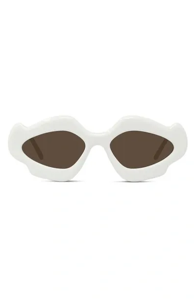 Loewe Flame Acetate Oval Sunglasses In Ivory Brown