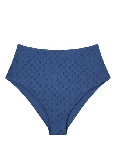 Jimmy Choo Capsule High Waist Bikini Briefs In Blue