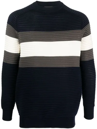 Emporio Armani Sweater  Men Color Blue In Blue,white,grey