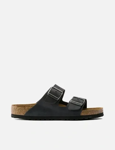 Birkenstock Arizona Habana Sandals In Oiled Nabuck Leather In Black