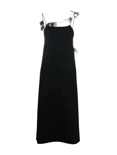 Jil Sander Knit Sleeveless Midi Dress In Black