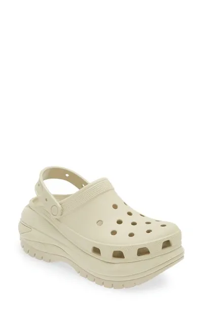 Crocs Classic Mega Crush Platform Sandal In Bone