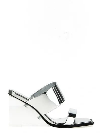 Alexander Mcqueen Mirror Sandals Silver In Plata