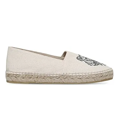 Kenzo Beige Canvas Tiger Espadrille In Cream