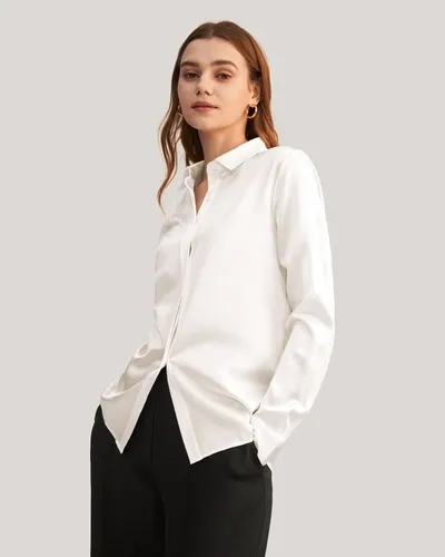 Lilysilk Basic Concealed Placket Silk Shirts In Multi